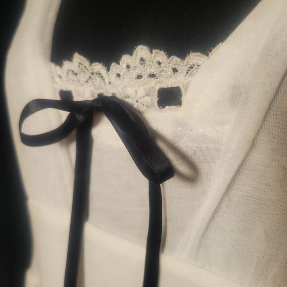 NWOT! World Wide Love White Sleeveless Cotton Knit Lace Overlay Dress - Size S - Picture 5 of 12